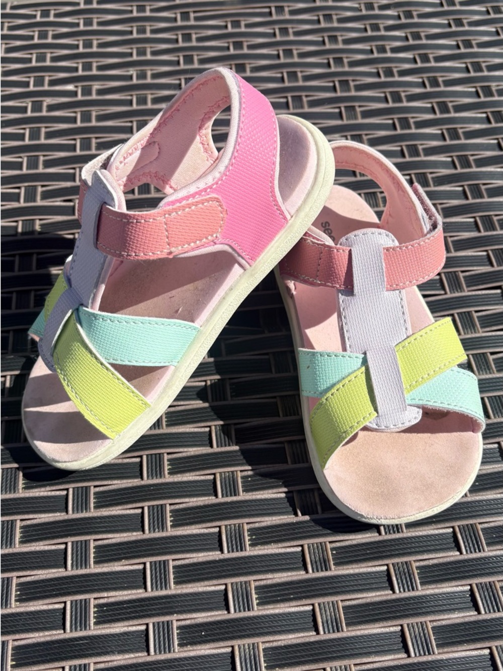 See Kai Run Pastel Pink, Mint & Yellow Strappy Sandals